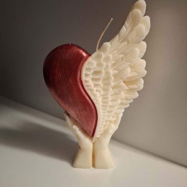 Heart with wings ❤️ - αρωματικά κεριά, 100% φυτικό, vegan κεριά - 4