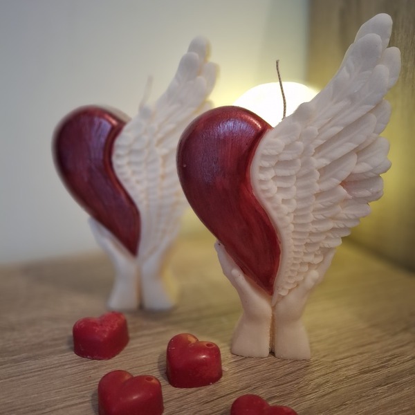 Heart with wings ❤️ - αρωματικά κεριά, 100% φυτικό, vegan κεριά - 5