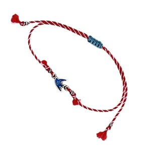 Μαρτάκι με μεταλλικό χελιδόνι - κορδόνια, boho, χεριού, φθηνά