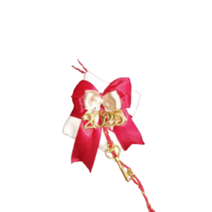 Redish Luck Charm - Γούρι μαξιλαράκι βυσσινί με κλειδί 10×10cm - ύφασμα, vintage, μέταλλο, γούρια, προσωποποιημένα