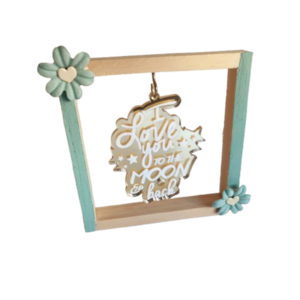 Ξύλινο Καδρακι 10*10cm I love you to the moon and back!! - ξύλο, plexi glass, διακοσμητικά, αγ. βαλεντίνου, δωρο για επέτειο