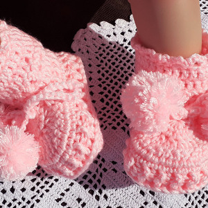 PATTERN /English version/ Crochet set for a Baby girl with pompons/3 in 1/jacket/hat/booties/0-24 months/70 photos/15 schemes/PDF only - crochet, βελονάκι, DIY - 4