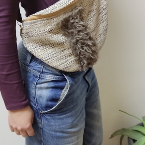 Τσάντα Μπανάνα XXL Χιαστί η Μέσης, Banana Bag σε Γήινες Αποχρωσεις! - ύφασμα, χιαστί, all day - 4
