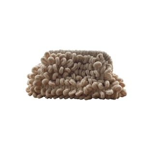 Εκρού τσαντάκι Puffy - νήμα, clutch, all day, χειρός, πλεκτές τσάντες