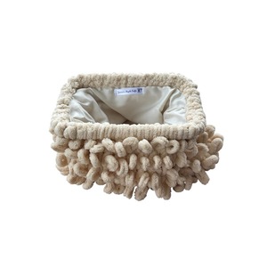 Εκρού τσαντάκι Puffy - νήμα, clutch, all day, χειρός, πλεκτές τσάντες - 2
