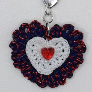 Blue heart 2025 - νήμα, καρδιά, ατσάλι, πλεκτά - 3