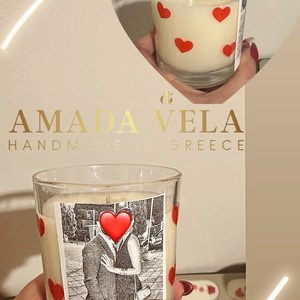 Vallentines day με φωτογραφία - αρωματικά κεριά, soy candle, soy wax