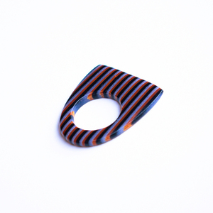 Statement Δαχτυλίδι "Metallic Stripes" - πηλός, boho, σταθερά