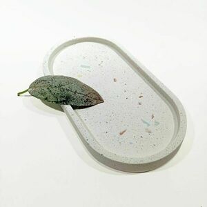 Tσιμεντένιος δίσκος terrazzo 1.6 Χ 9.5 Χ 18.2 //ozara W T - τσιμέντο, είδη σερβιρίσματος, πιατάκια & δίσκοι - 4