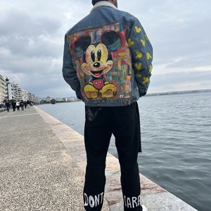 Mickeymouse, ζωγραφισμένο τζάκετ μέγεθος XL - βαμβάκι - 5