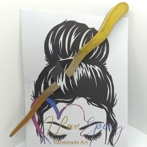 Hair stick χρυσό - γυαλί, πλαστικό - 2