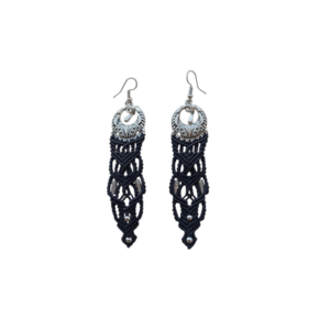 Macrame Boho Earrings Aphrodisia - μακραμέ, boho, κρεμαστά, γάντζος, zamak