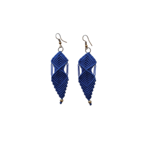 Macrame Boho Earrings Artemisia - μακραμέ, boho, κρεμαστά, γάντζος, zamak - 2