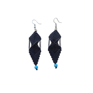 Macrame Boho Earrings Artemisia - μακραμέ, boho, κρεμαστά, γάντζος, zamak