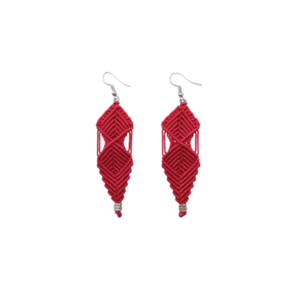 Macrame Boho Earrings Artemisia - μακραμέ, boho, κρεμαστά, γάντζος, zamak - 3