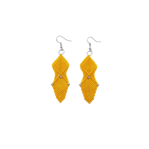 Macrame Boho Earrings Artemisia - μακραμέ, boho, κρεμαστά, γάντζος, zamak - 4