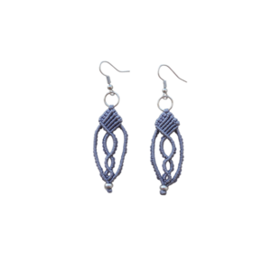 Macrame Boho Earrings Athenais - μακραμέ, boho, κρεμαστά, γάντζος, zamak