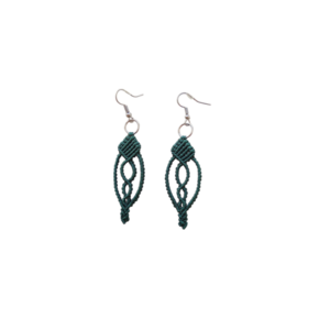 Macrame Boho Earrings Athenais - μακραμέ, boho, κρεμαστά, γάντζος, zamak - 2