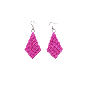 Macrame Boho Earrings Berenice - μακραμέ, boho, κρεμαστά, γάντζος, zamak - 3
