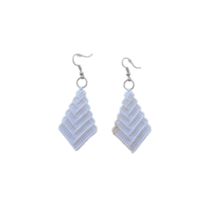 Macrame Boho Earrings Charmion - μακραμέ, boho, κρεμαστά, γάντζος, zamak - 5