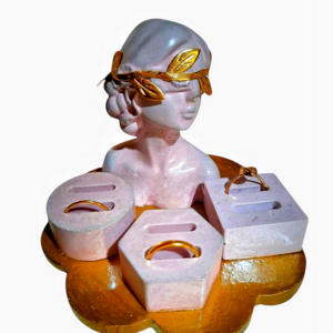 "Vintage ροζ σετ κοσμημάτων με χρυσές λεπτομέρειες" - οργάνωση & αποθήκευση, γύψος - 2