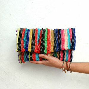 Τσάντα Κουρελού Μικρός Φάκελος- - ύφασμα, clutch, κουρελού, μεγάλες, χειρός - 3