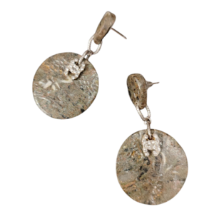Stone earrings - πηλός, μεγάλα, καρφάκι