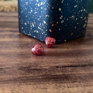 Candy Hearts Earrings - στρας, ρητίνη, μικρά, ατσάλι, φθηνά - 3