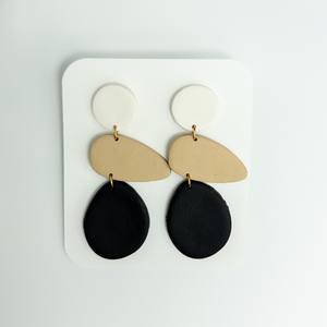 Minimal Boho Σκουλαρίκια με Καρφί - ασήμι, ασήμι 925, πηλός