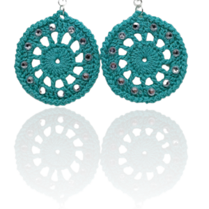 Σειρά "Μοναδικά διαχρονικά" Circles with rhinestones - νήμα, γάντζος, πλεκτά