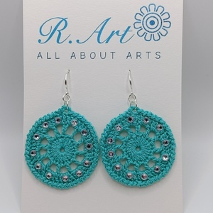 Σειρά "Μοναδικά διαχρονικά" Circles with rhinestones - νήμα, γάντζος, πλεκτά - 3