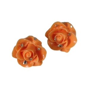 ''Resin Roses'' καρφωτά σκουλαρίκια από υγρό γυαλί και ατσάλι. - ρητίνη, λουλούδι, μικρά, ατσάλι, φθηνά