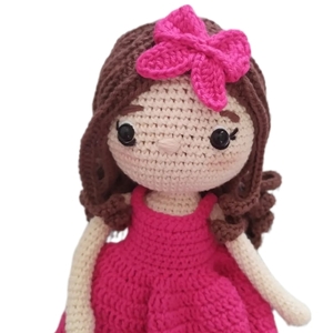 Χειροποίητη πλεκτή κούκλα Ρόζα 35cm - crochet, λούτρινα, κουκλίτσα, amigurumi - 2