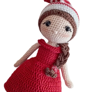 Χειροποίητη πλεκτή κούκλα Τζίντζερ - crochet, λούτρινα, κουκλίτσα, amigurumi - 3