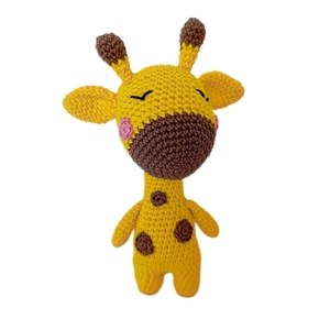 Πλεκτή χειροποίητη καμηλοπάρδαλη 21cm - crochet, λούτρινα, amigurumi - 2