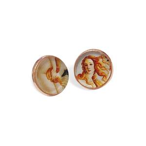 Ατσάλινα σκουλαρίκια "Venere", Sandro Botticelli - εκτύπωση, plexi glass