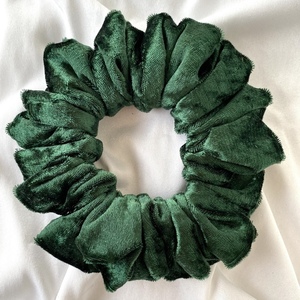 Χειροποίητο Scrunchie Κυπαρισσί Βελούδο - μαλλί, λαστιχάκια μαλλιών