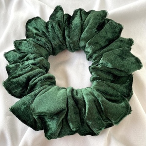 Χειροποίητο Scrunchie Κυπαρισσί Βελούδο - μαλλί, λαστιχάκια μαλλιών - 2