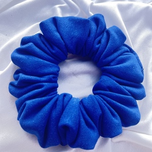 Χειροποίητο Scrunchie Μπλε Ρουα - μαλλί, λαστιχάκια μαλλιών - 2