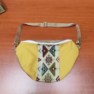 Τσάντα Μπανάνα Χιαστί η Ώμου Banana bag XXL Κιτρινη-Καφε ! - ύφασμα, χιαστί, all day - 5