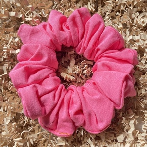 Χειροποίητο Scrunchie Ροζ - μαλλί, λαστιχάκια μαλλιών