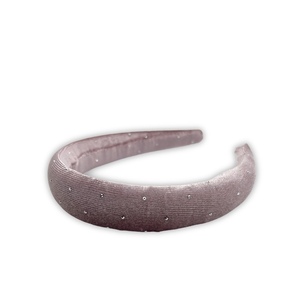Velvet strass puffy hairband - ύφασμα, στρας, βελούδο, για τα μαλλιά, στέκες - 5