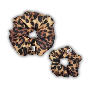 Leopard Regular scrunchie - ύφασμα, animal print, για τα μαλλιά, λαστιχάκια μαλλιών - 2