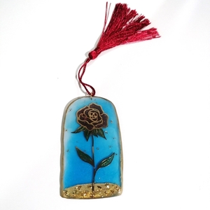 ''Rose Bookmark'' Σελιδοδείκτης από υγρό γυαλί - σελιδοδείκτες - 4
