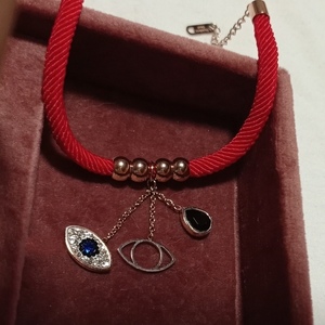 Βραχιόλι ατσάλινο ροζ χρυσό μάτι μήκος 18 cm + 5 cm - επιχρυσωμένα, μάτι, ατσάλι, αυξομειούμενα, φθηνά - 2