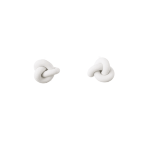 Knots Small Studs – Neutral Tones - πηλός, minimal, μικρά, ατσάλι, boho - 3