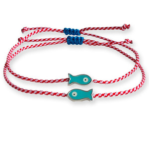 Σετ 2 Μαρτάκια minimal ψαράκι - ψάρι, unisex, zamak, μαμά και κόρη, αυξομειούμενα