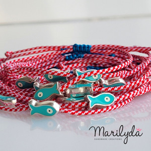 Σετ 2 Μαρτάκια minimal ψαράκι - ψάρι, unisex, zamak, μαμά και κόρη, αυξομειούμενα - 4