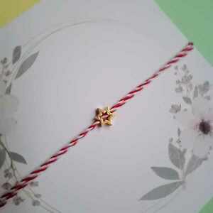 Σετ 2 Μαρτάκια από Ασήμι/ Silver March Bracelets - ασήμι 925, αστέρι, χεριού, αυξομειούμενα - 5