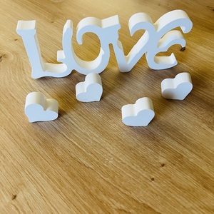 LOVE Puzzle: Τρισδιάστατο Καλλιγραφικό Διακοσμητικό με Καρδιές - ρητίνη, minimal, διακοσμητικά - 5